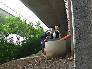 Amazing Blonde German Doll Fucked Under The Bridge