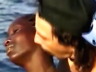 Gorgeous African Teenage Blows Two Big Euro Rods At The Beach